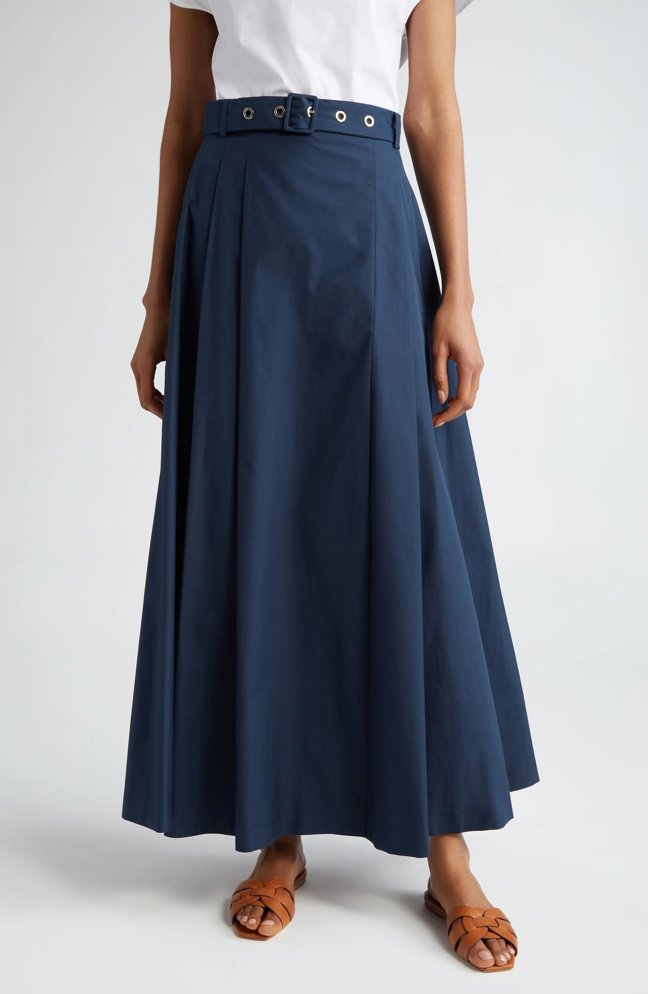 【送料&関税込】Max Mara Dark Blue Cotton Skirt Cotton skirts | Max Mara