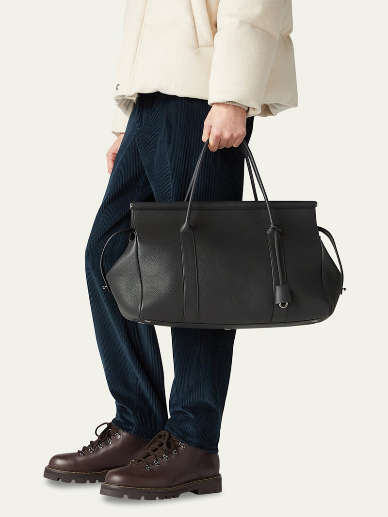 Loro Piana Men's Loom L42 Leather Weekender Bag outlook