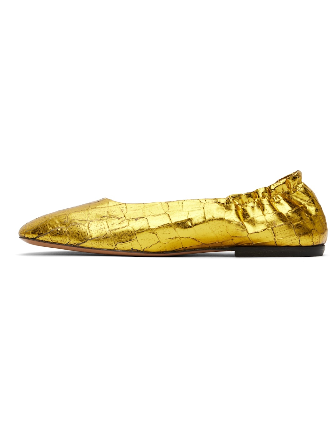Gold Metallic Ballerina Flats - 3