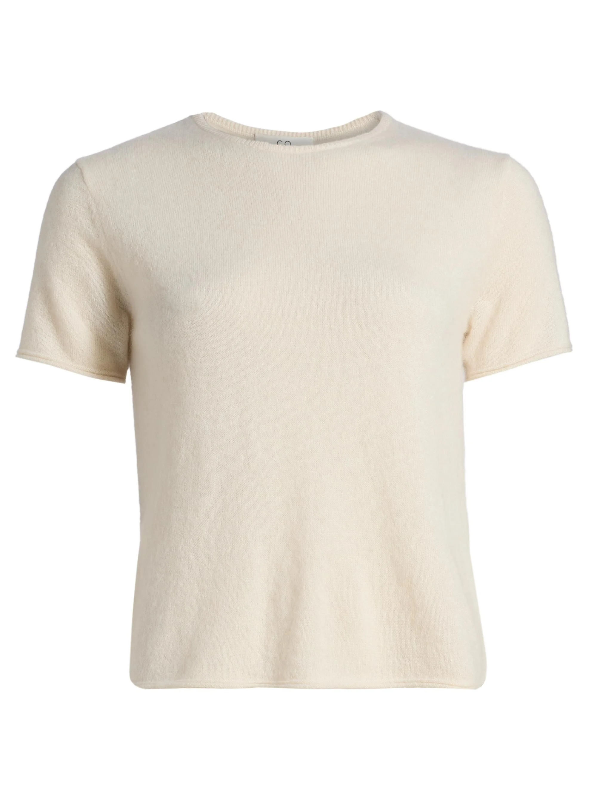 Women's Crewneck Knit Cashmere-Silk T-Shirt - Ivory - 1