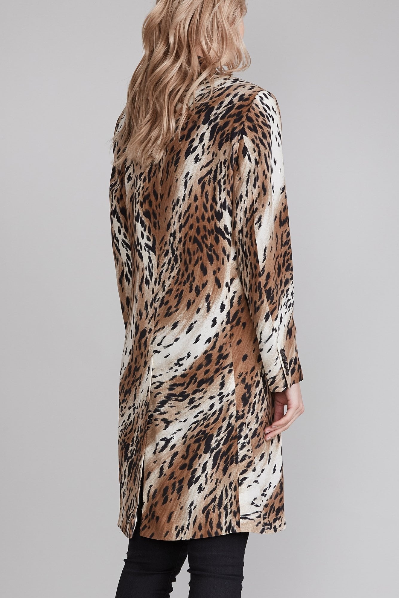 Peak Lapel Double Breasted Coat - Abstract Cheetah | R13 - 5