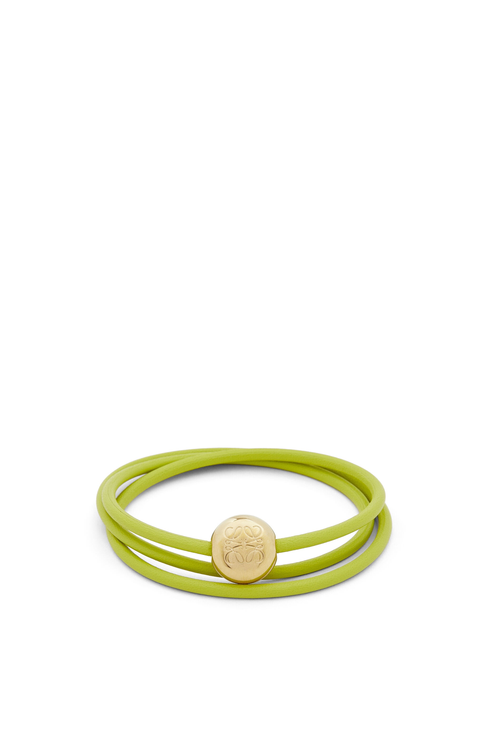 Pebble bracelet in calfskin and brass - 1