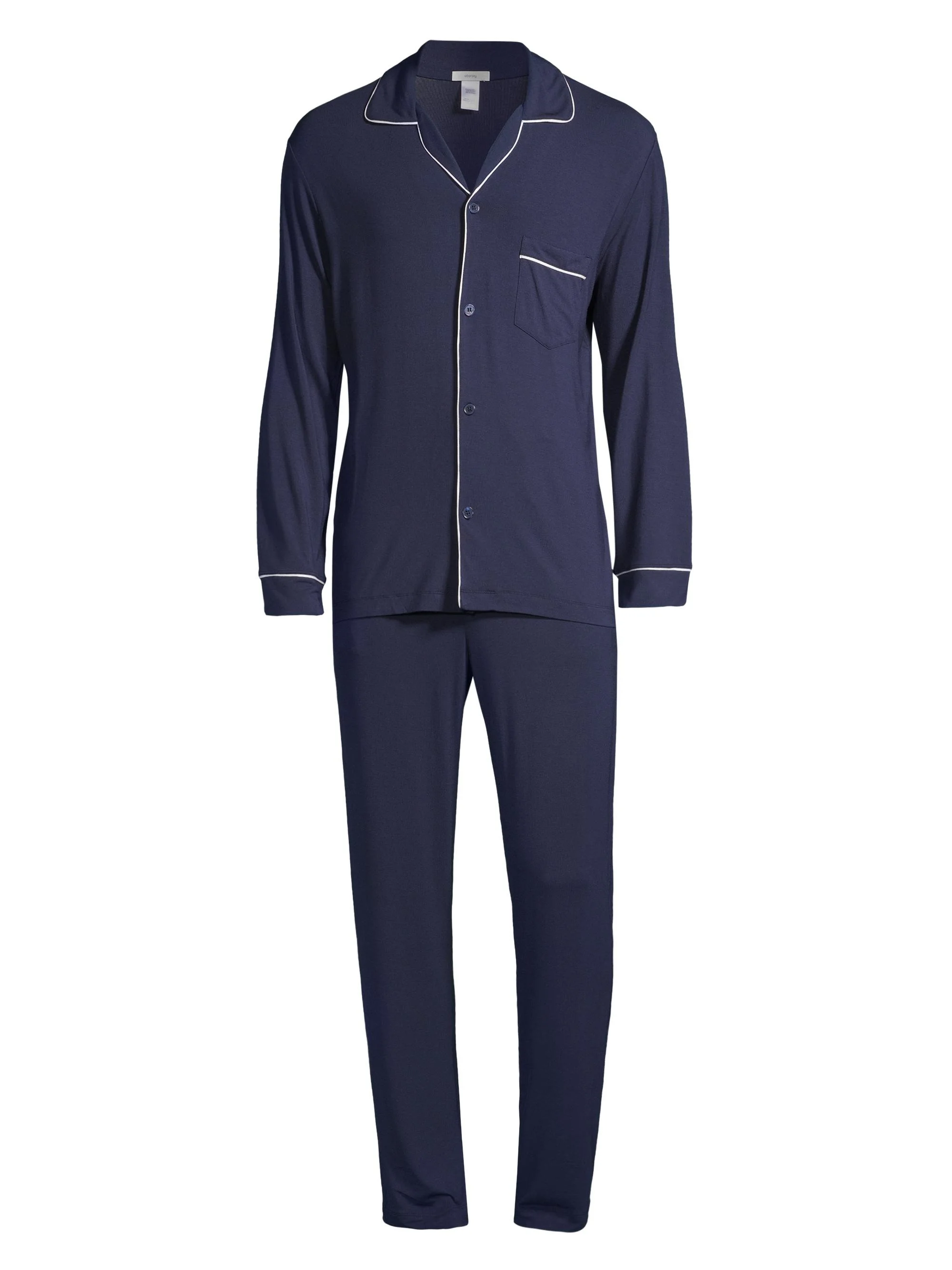 Men's William 2-Piece Piped Pajama Set - True Navy - 1