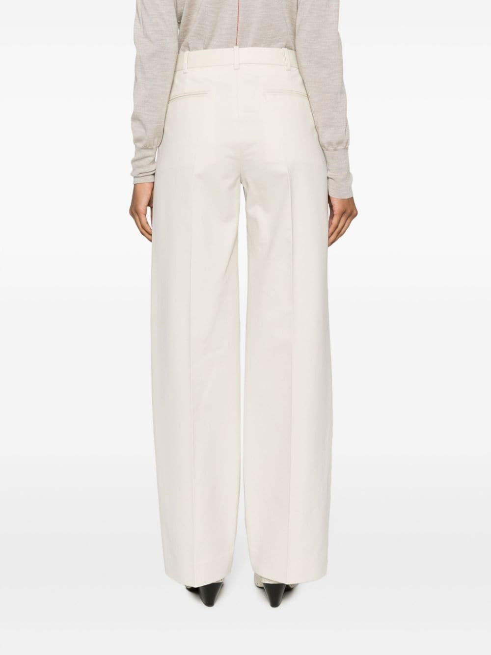 wide-leg cotton-wool trousers - 4