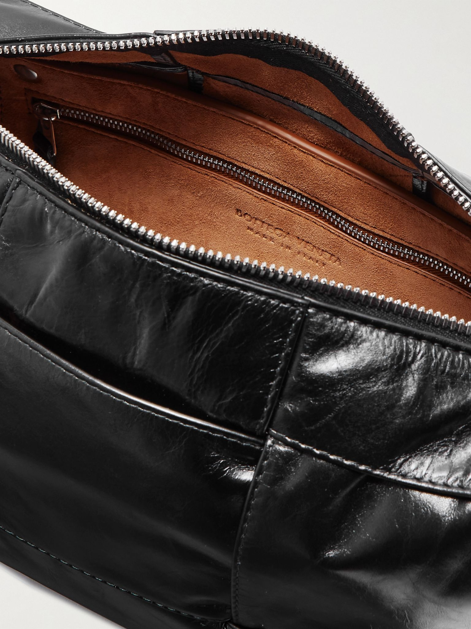 Intrecciato Leather Camera Bag Black - 5