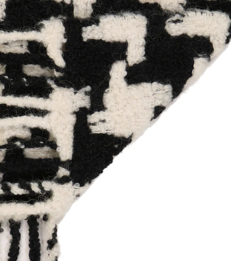 Houndstooth alpaca-blend scarf - 4