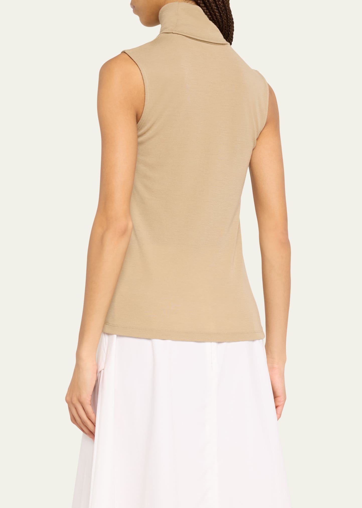 Sleeveless Wool Turtleneck Top - 3