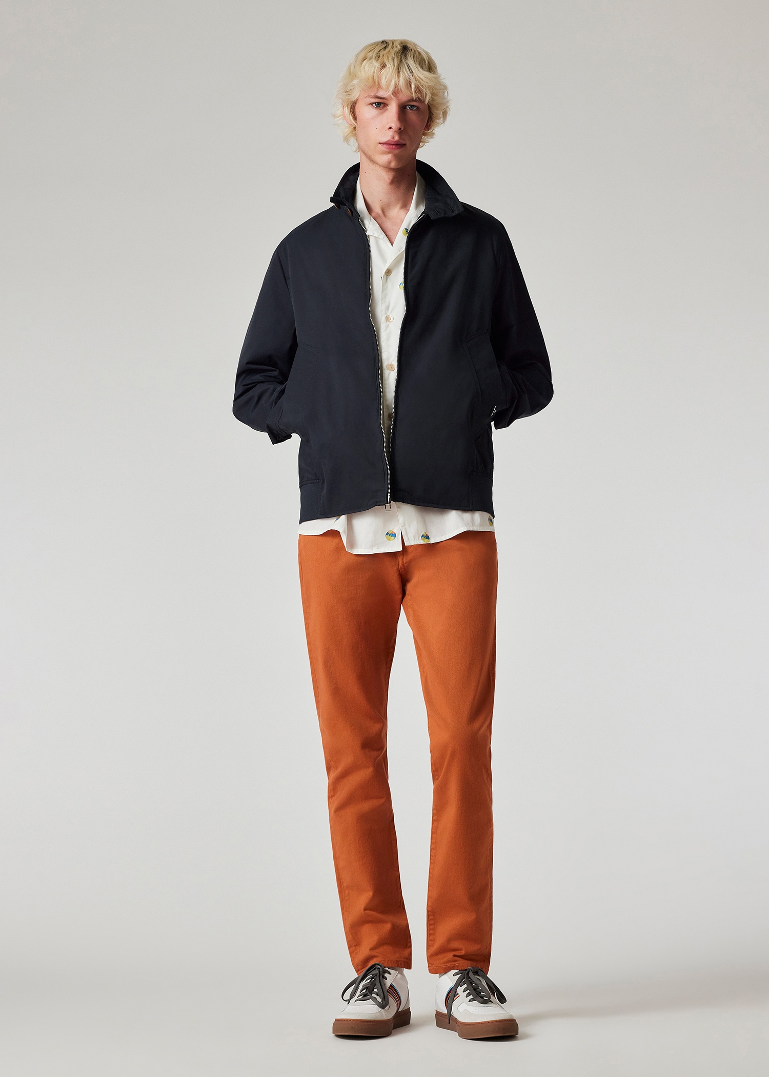 Navy Cotton-Nylon Harrington Jacket - 6