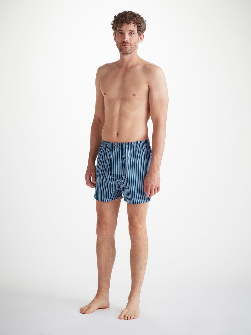 Men's Classic Fit Boxers Wellington 58 Cotton Blue - 2