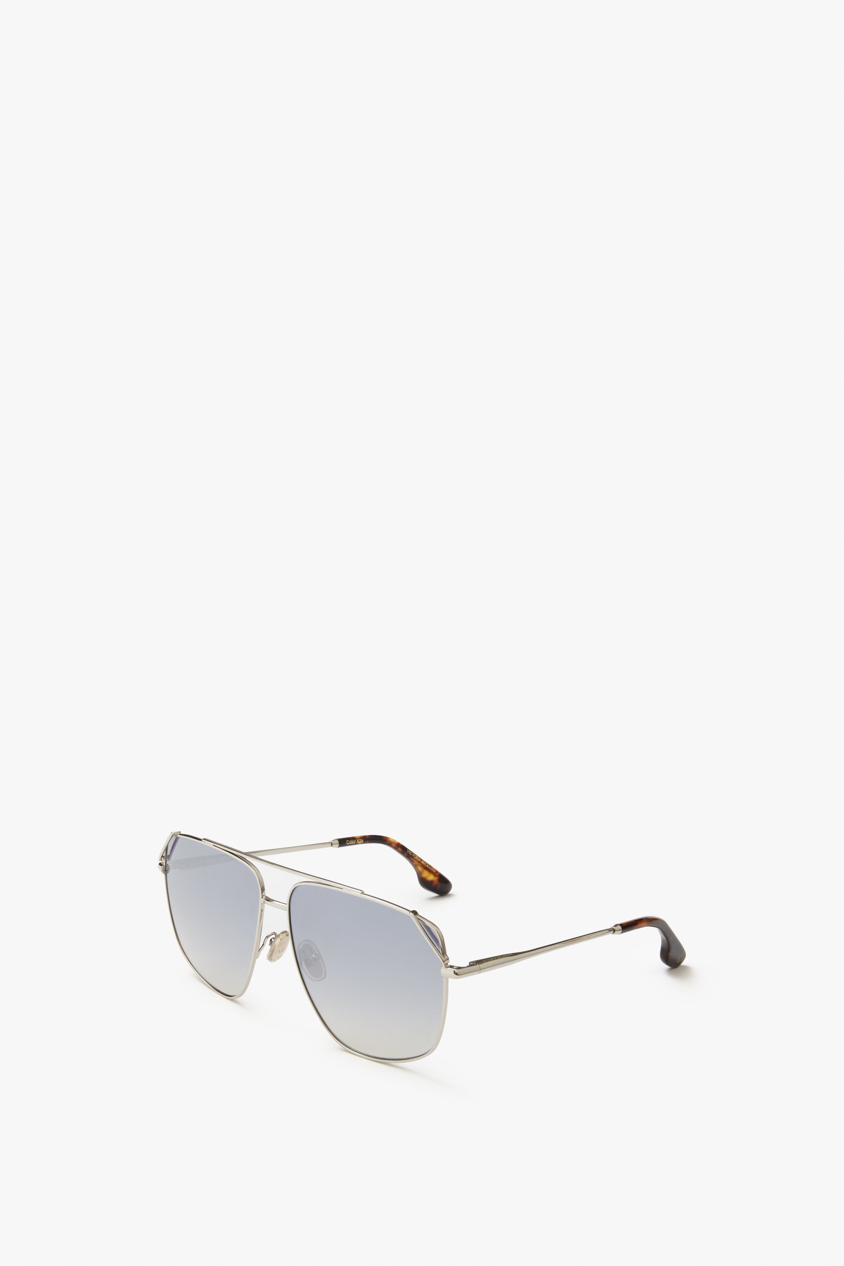 Classic V Metal Navigator Sunglasses in Mirrored Silver - 2