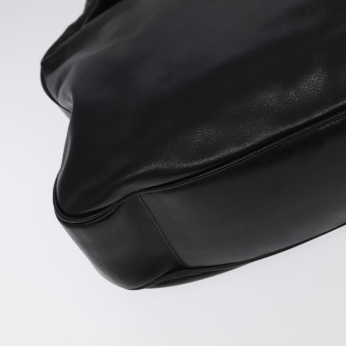 GUCCI Bamboo Hand Bag Leather Black Gold 001 1781 001 1781 - 11