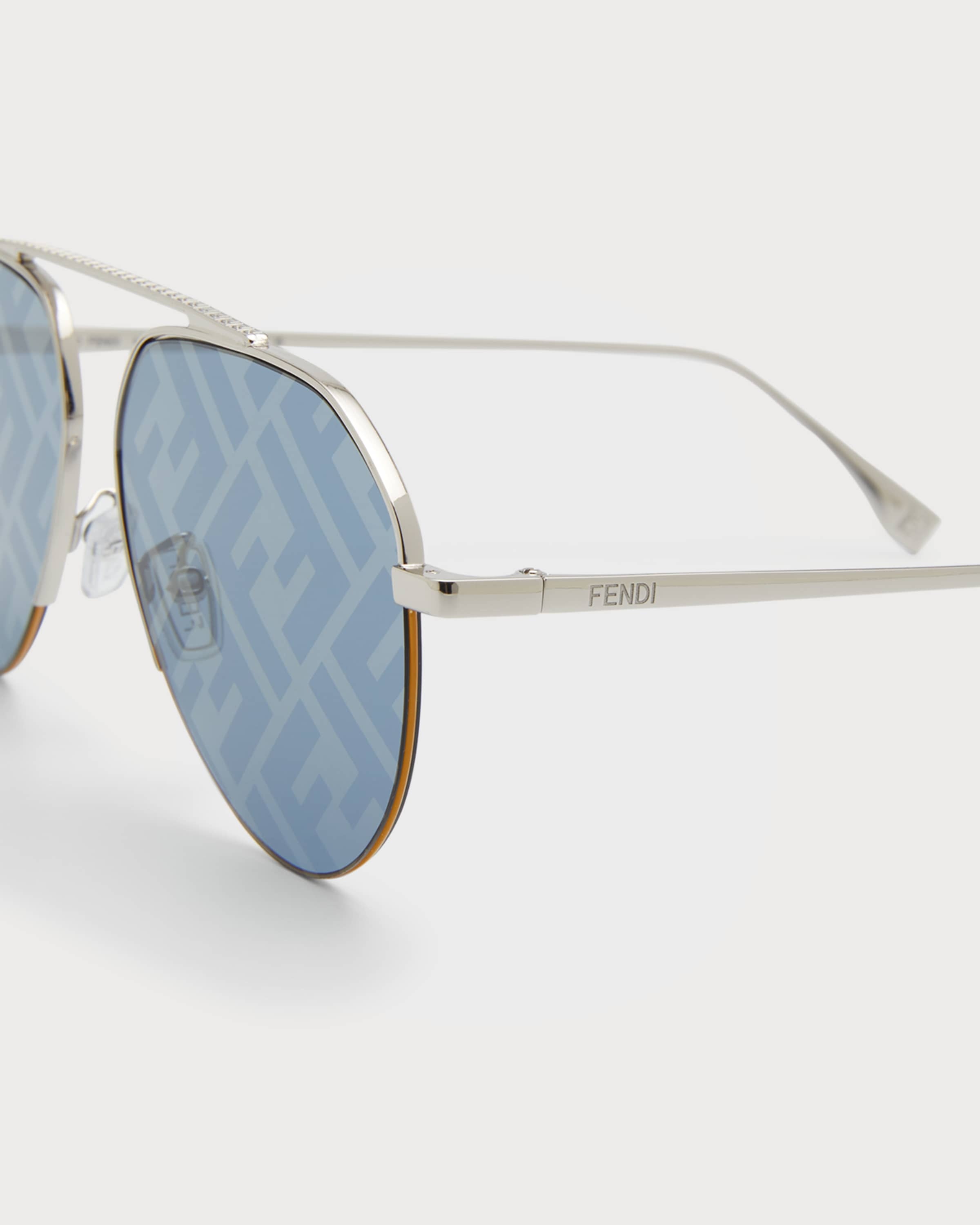 Fendi Men's Aviator-Style Metal Sunglasses