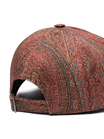 Etro appliqué logo paisley-print cap outlook