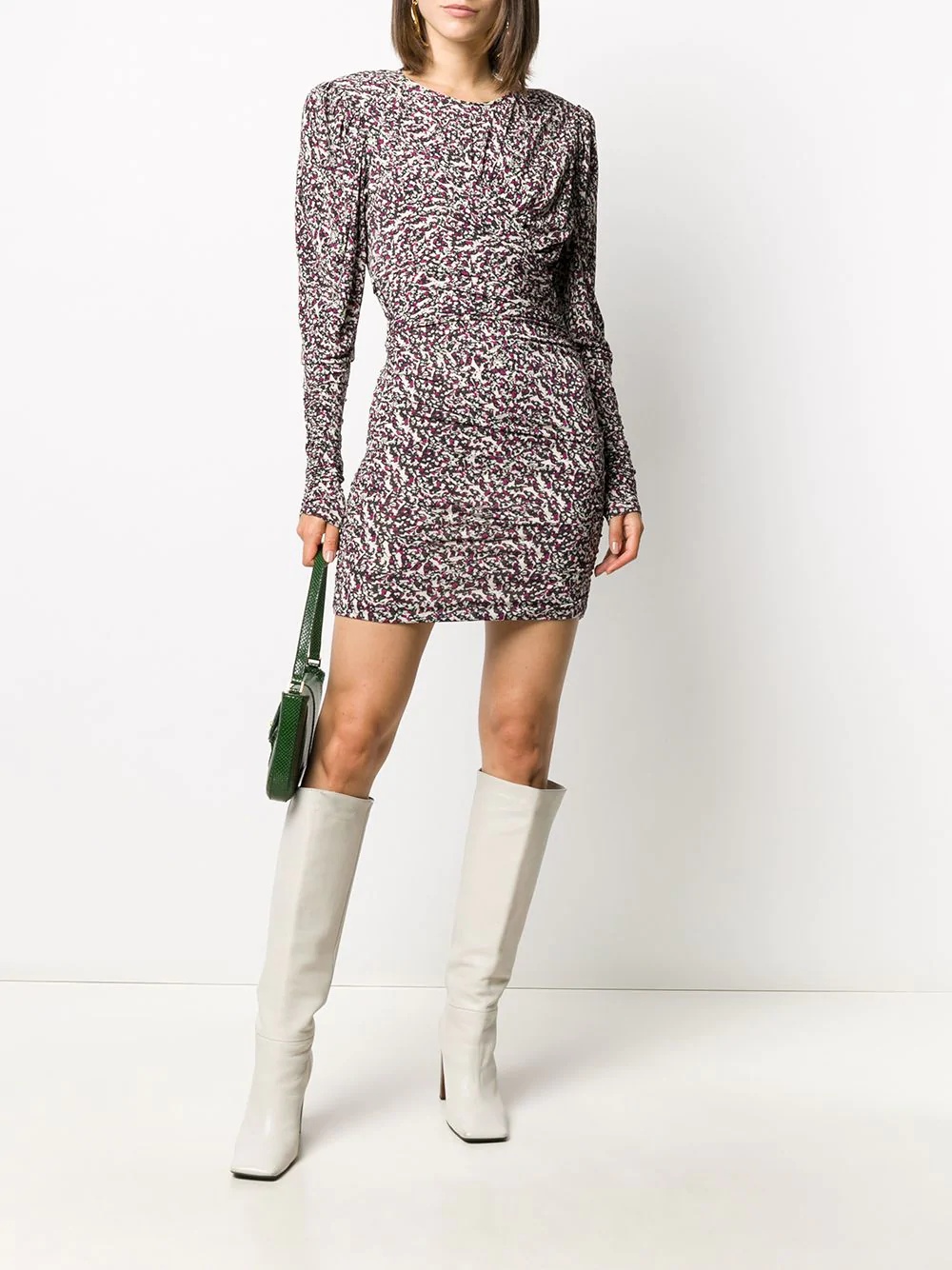 abstract-print long-sleeve dress - 2