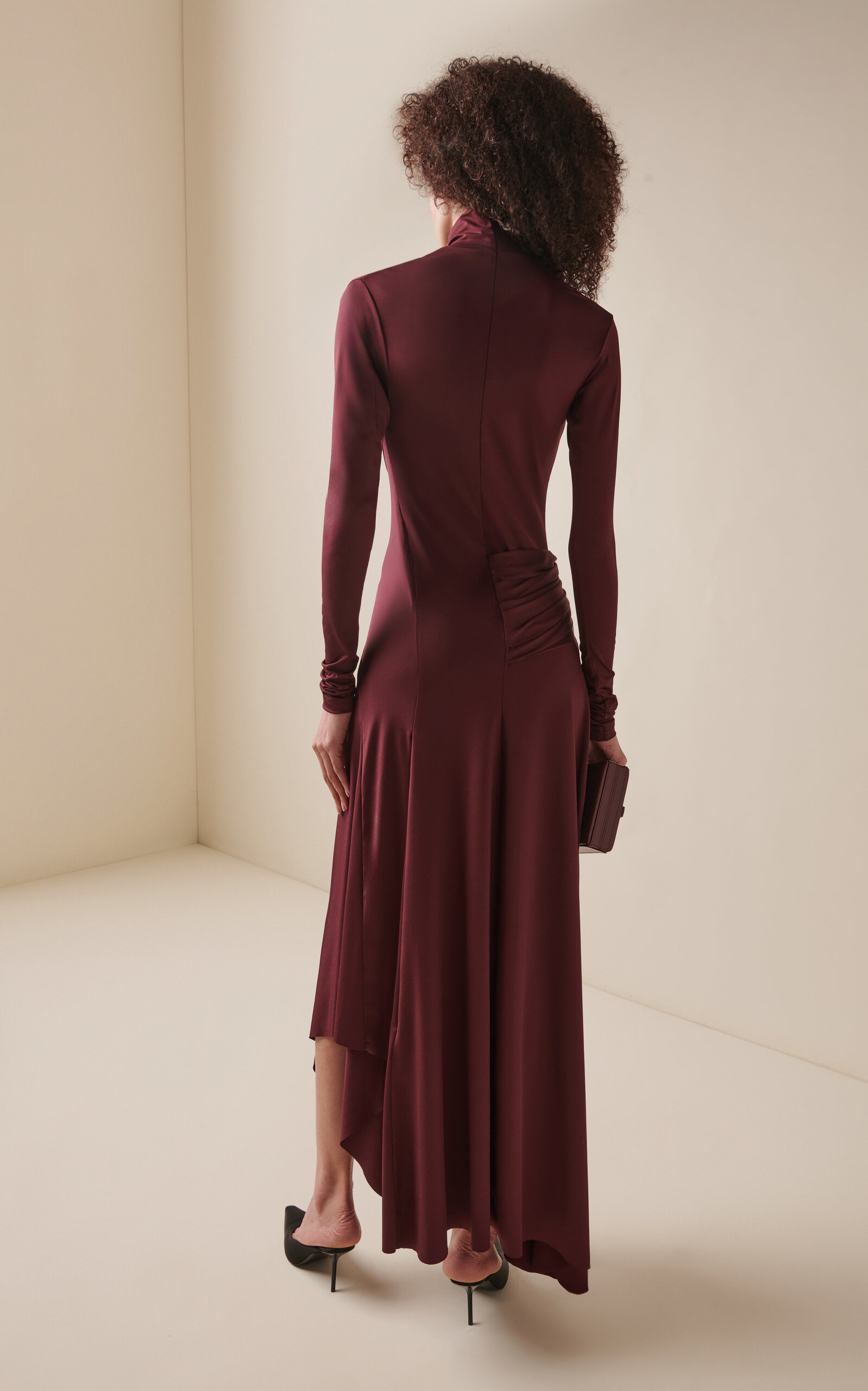 Twisted Detail Dress burgundy - 4