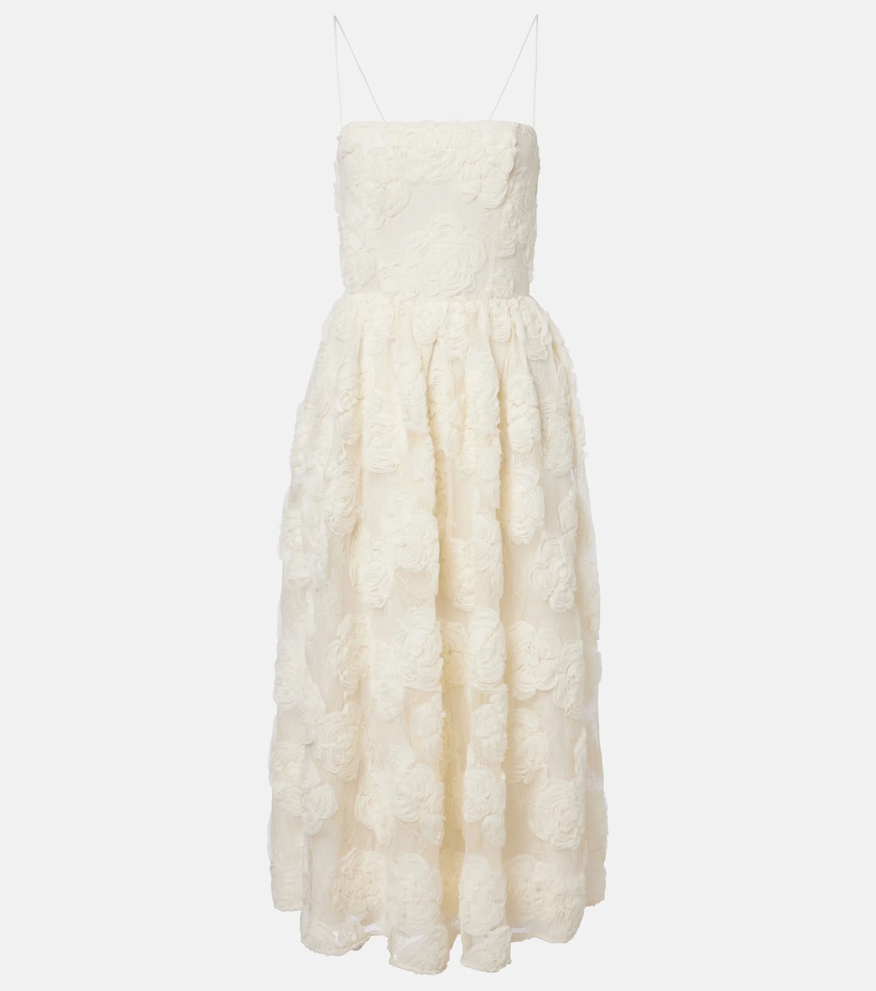 Floral mesh midi dress - 1