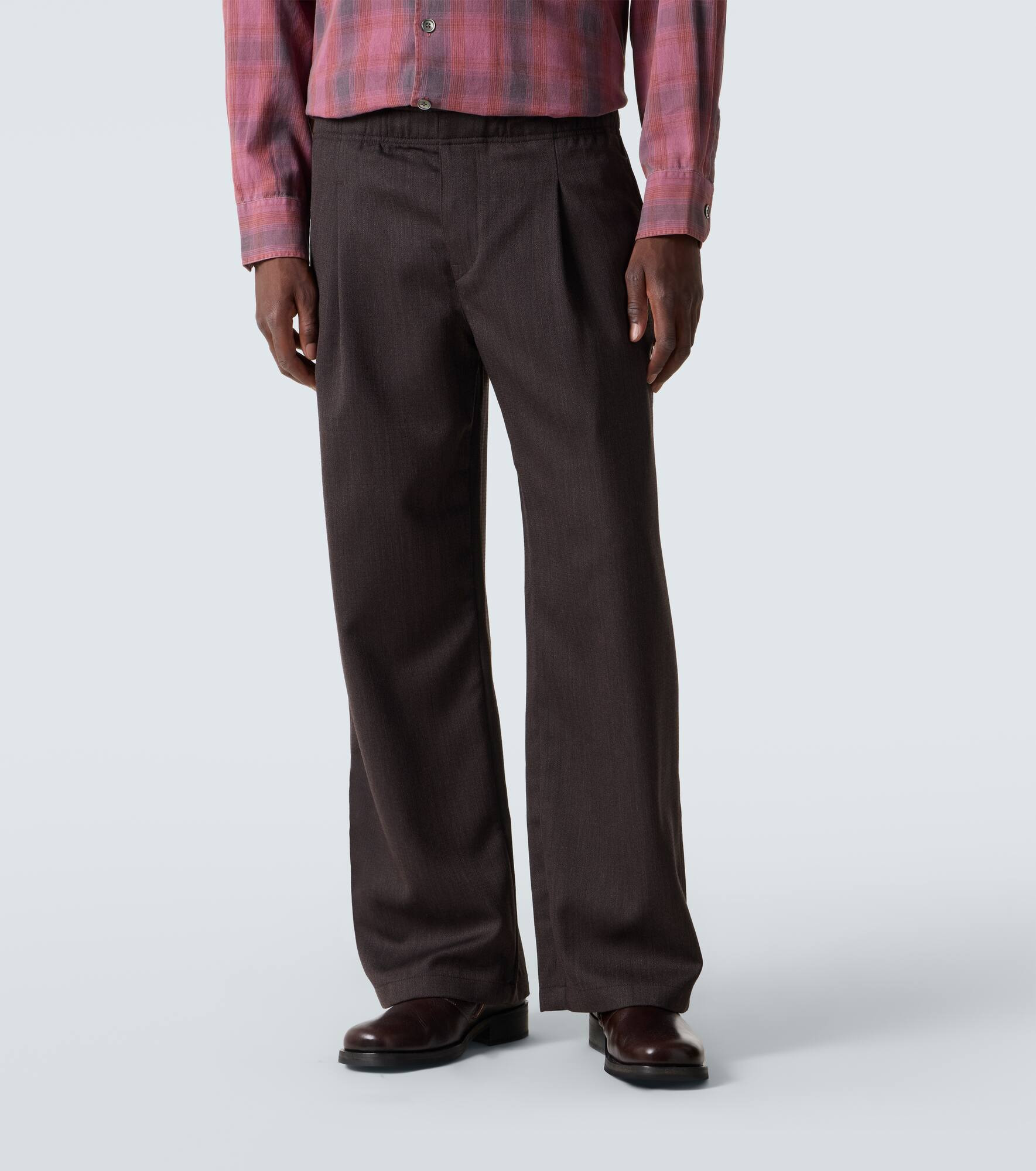 Leisure mid-rise wide-leg wool pants - 3