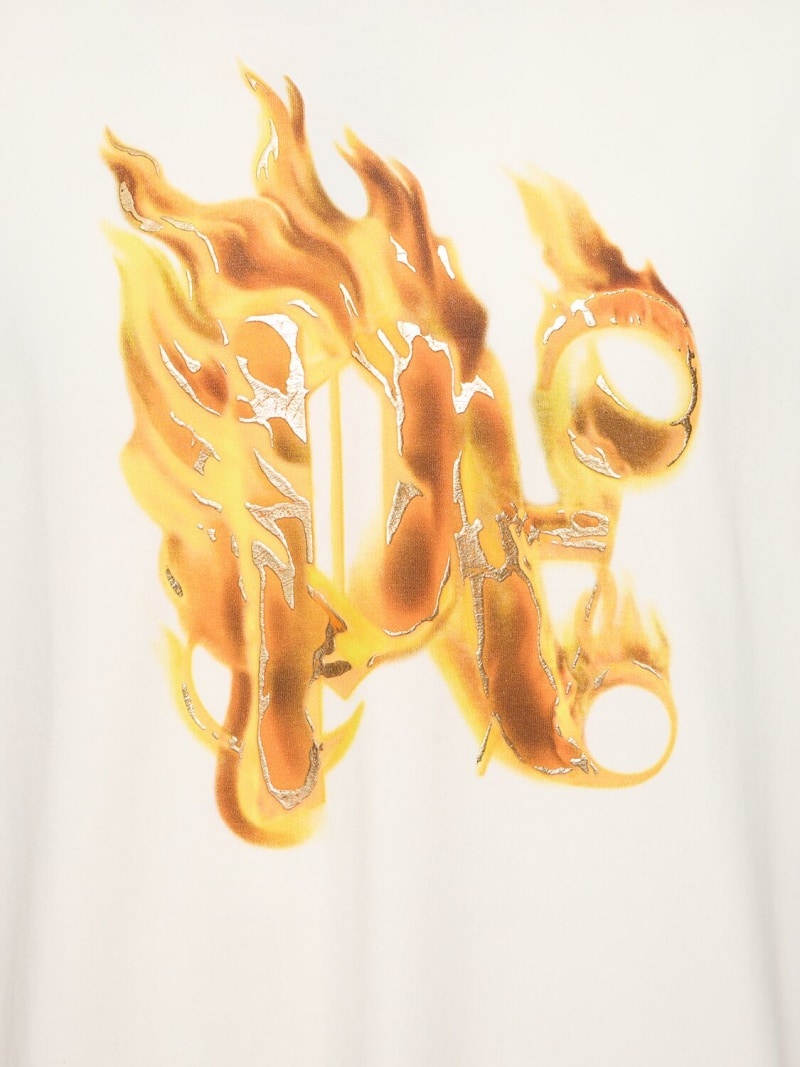 Burning monogram cotton t-shirt - 4