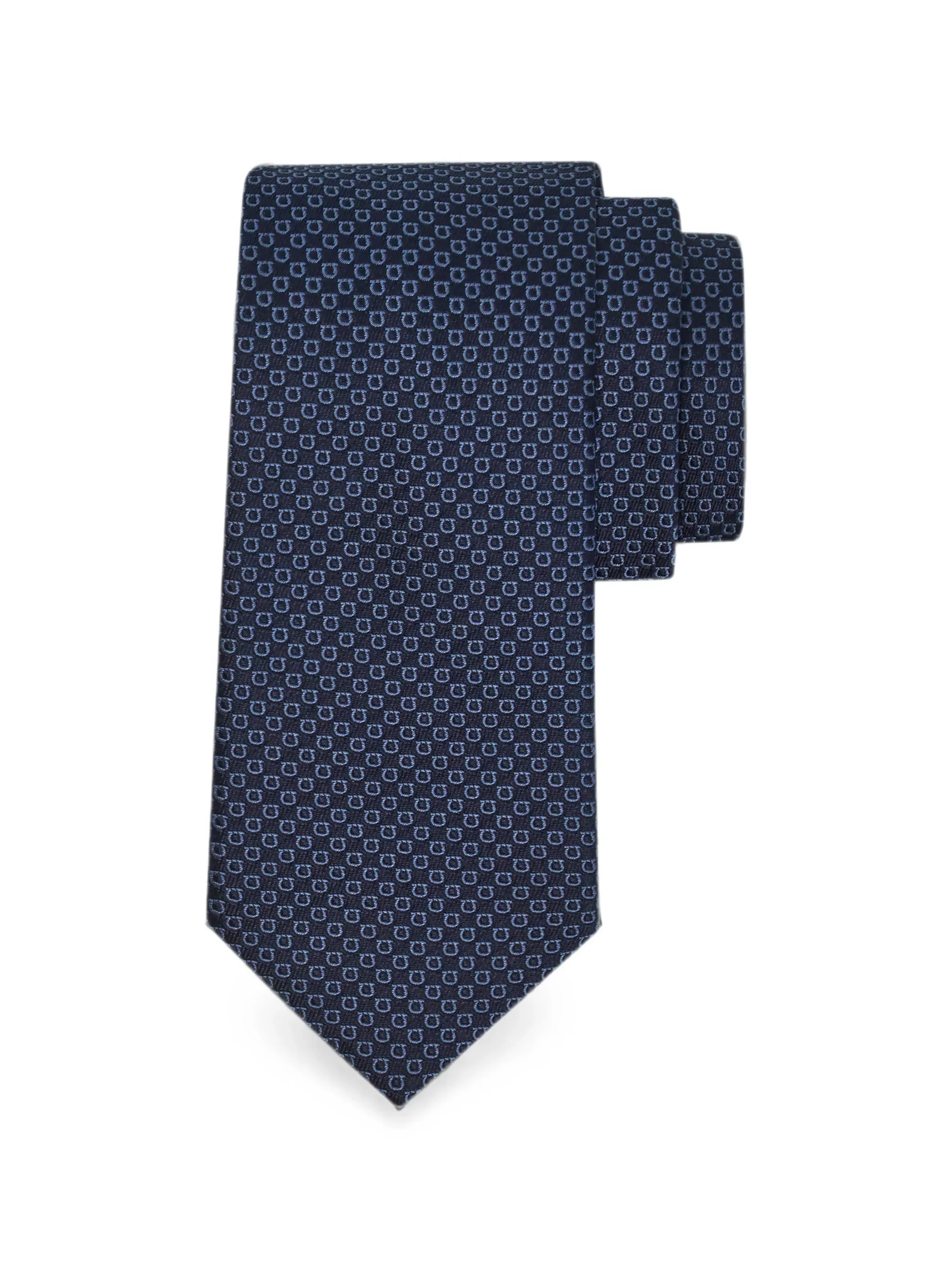 Ferragamo Micro Gancini-print Silk Jacquard Tie - 1