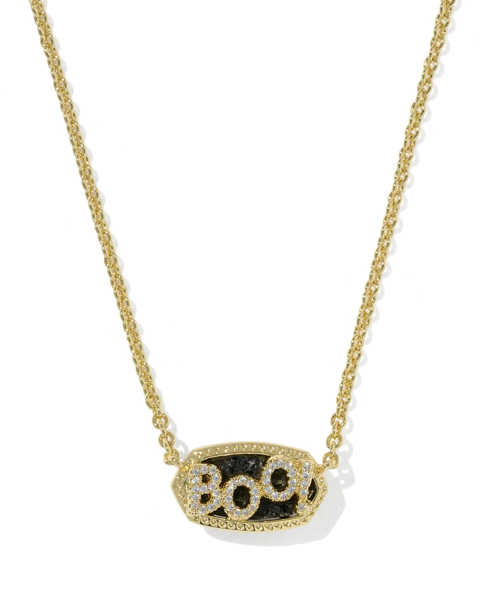 Elisa Gold Boo Short Pendant Necklace - 1