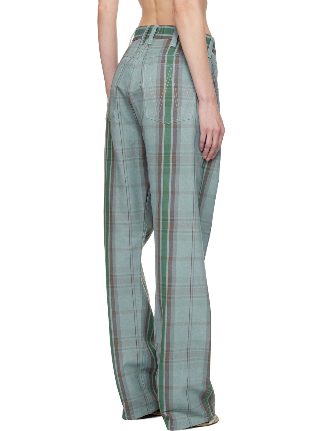 Blue & Brown Baggy Trousers - 3