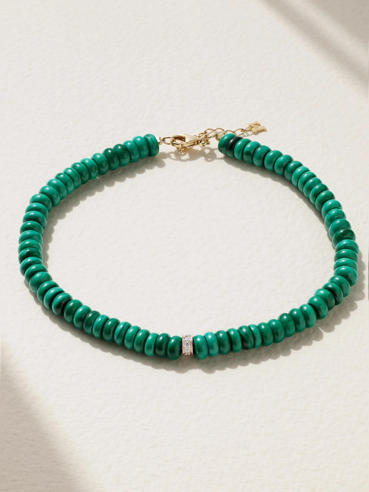 14-karat gold, malachite and diamond bracelet Green - 1