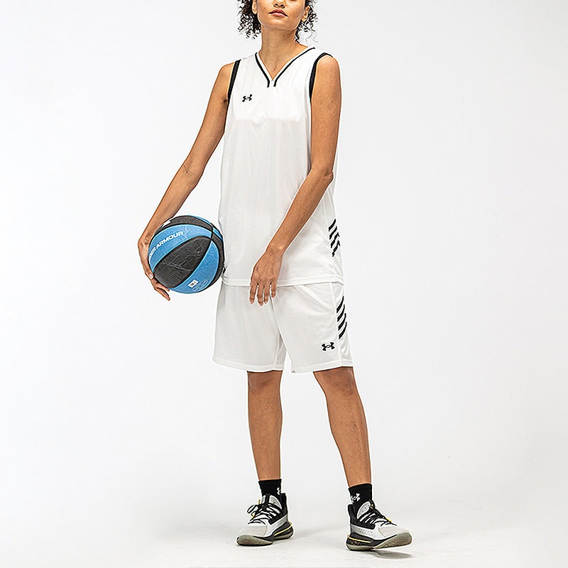 Under Armour Logo Basketball Jersey 'White Black' 21500104-100 - 5