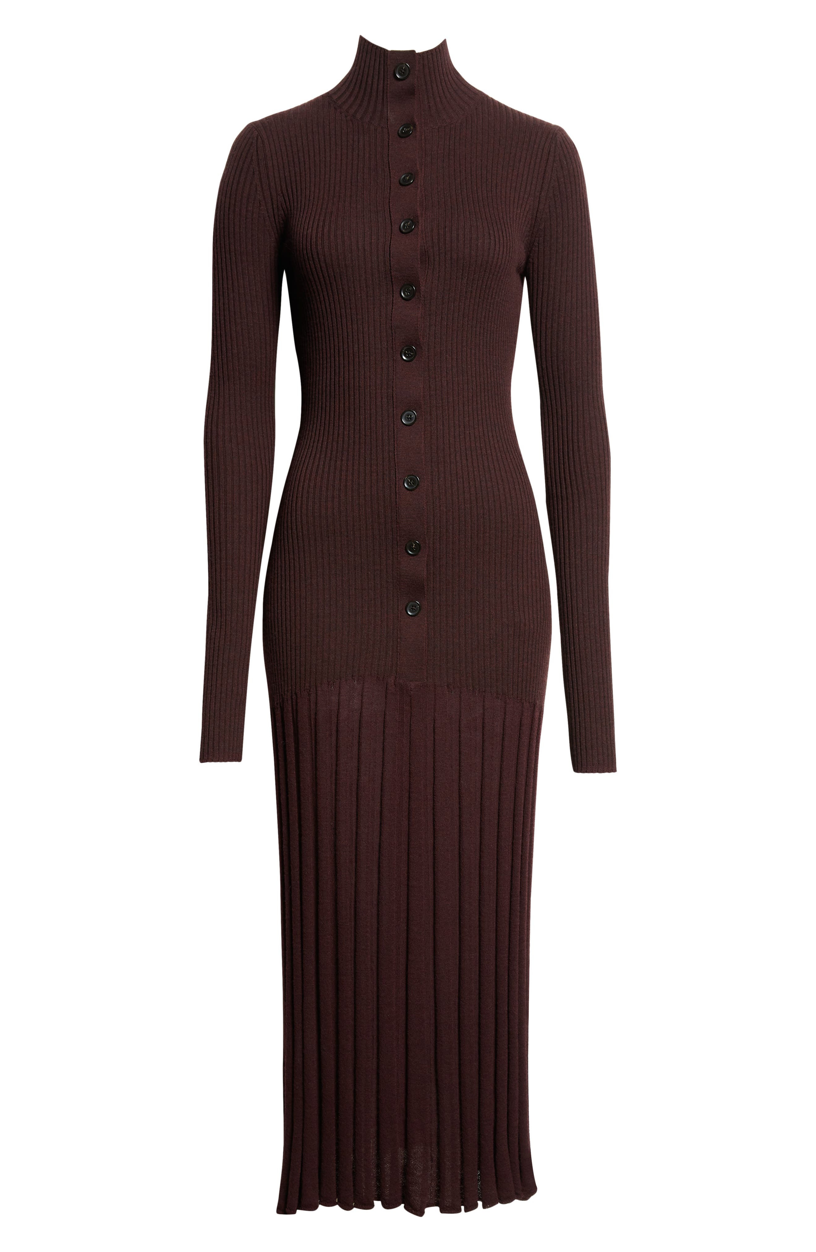 Proenza Schouler Jada Long Sleeve Sweater Dress in Burgundy at Nordstrom - 5