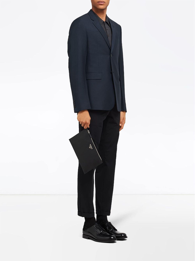 Prada logo plaque clutch outlook