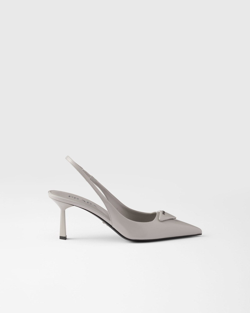 Prada Brushed leather slingback pumps outlook