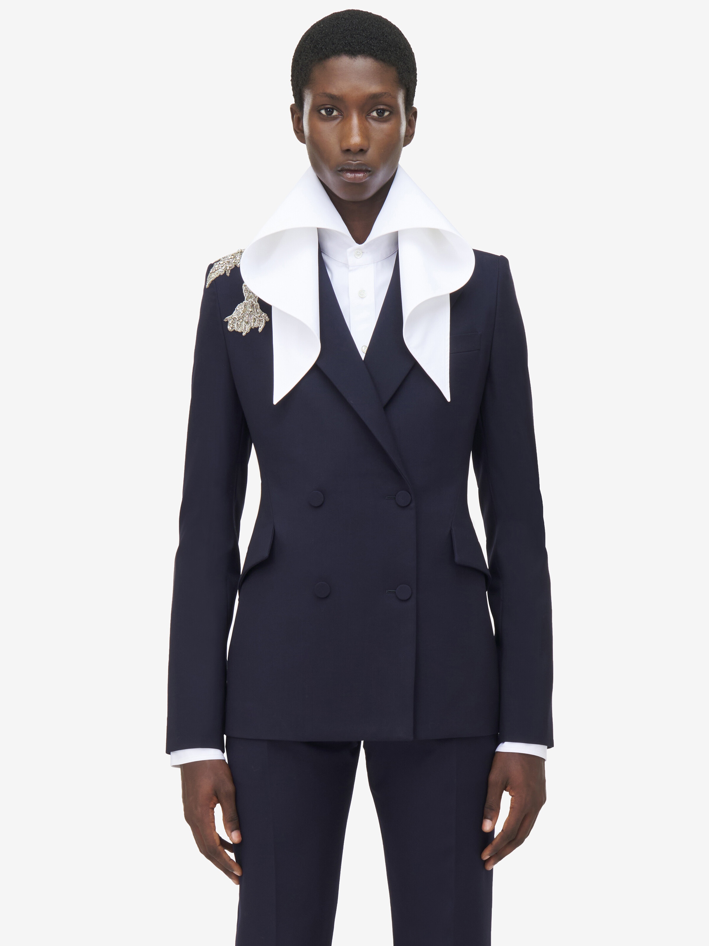Embroidered Double-breasted Jacket - 5