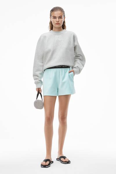 alexanderwang.t LOGO ELASTIC SHORT IN STRETCH CORDUROY outlook