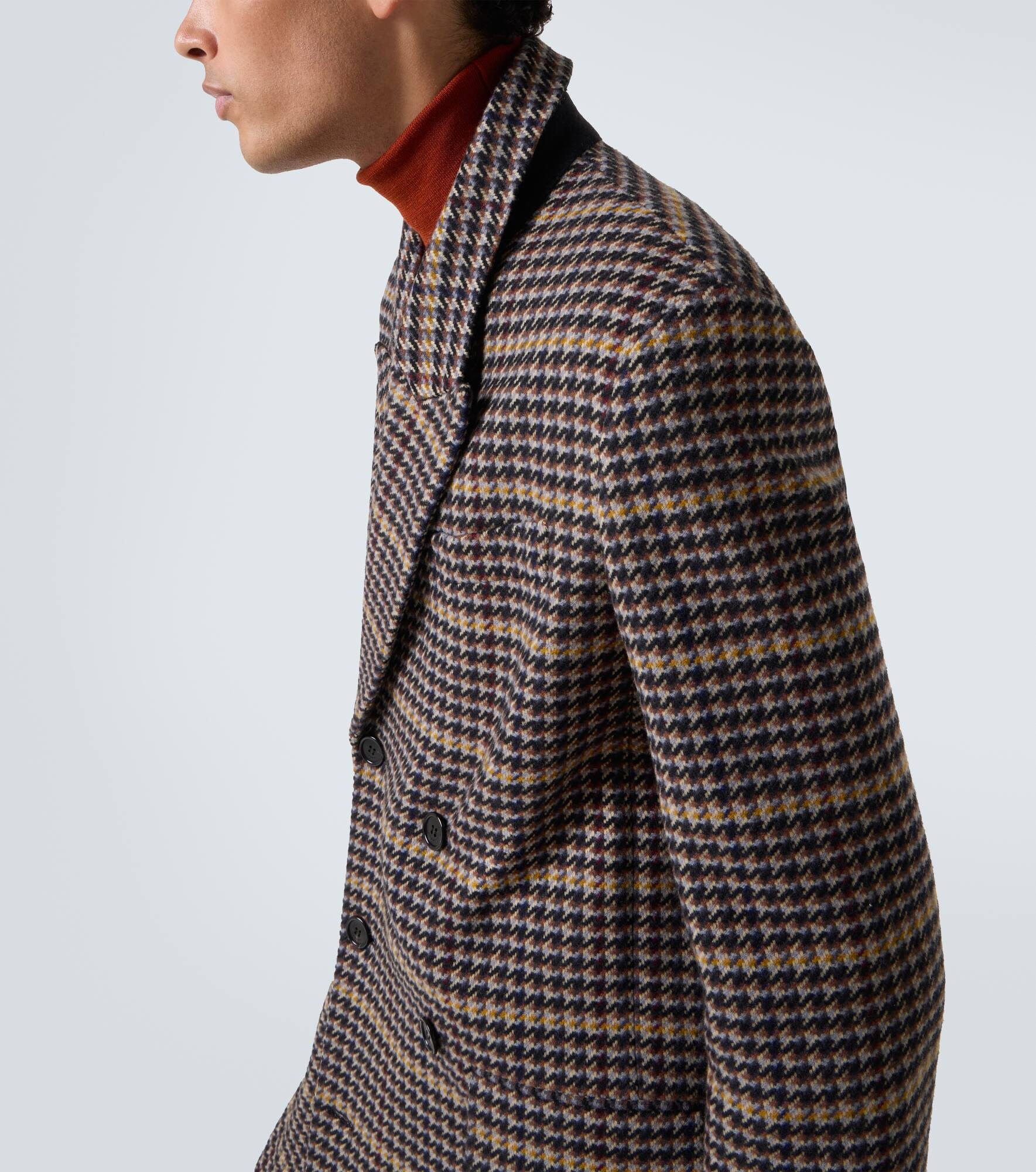 Houndstooth double-breasted wool overcoat - 6