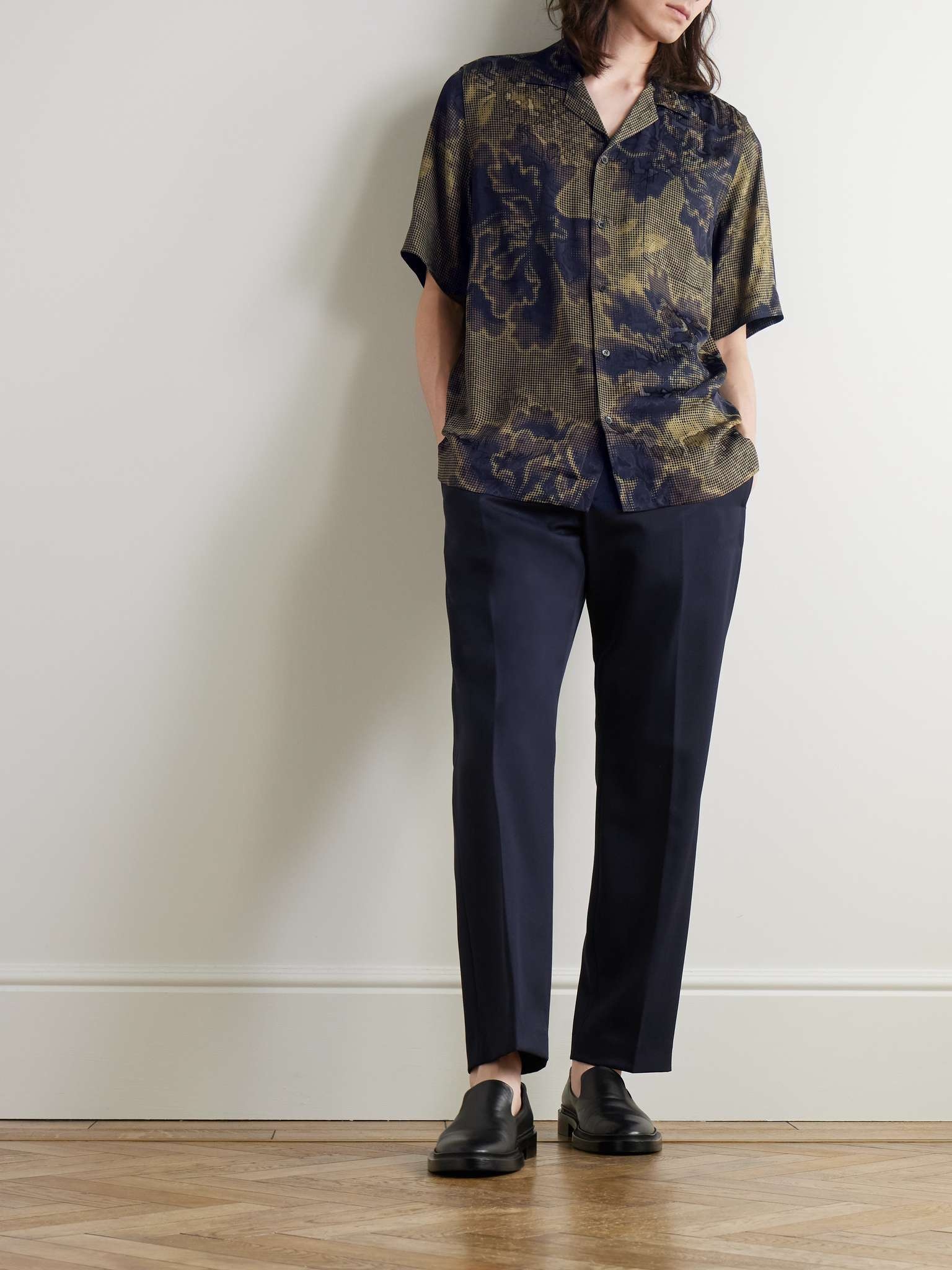Camp-Collar Printed Jacquard Shirt - 2