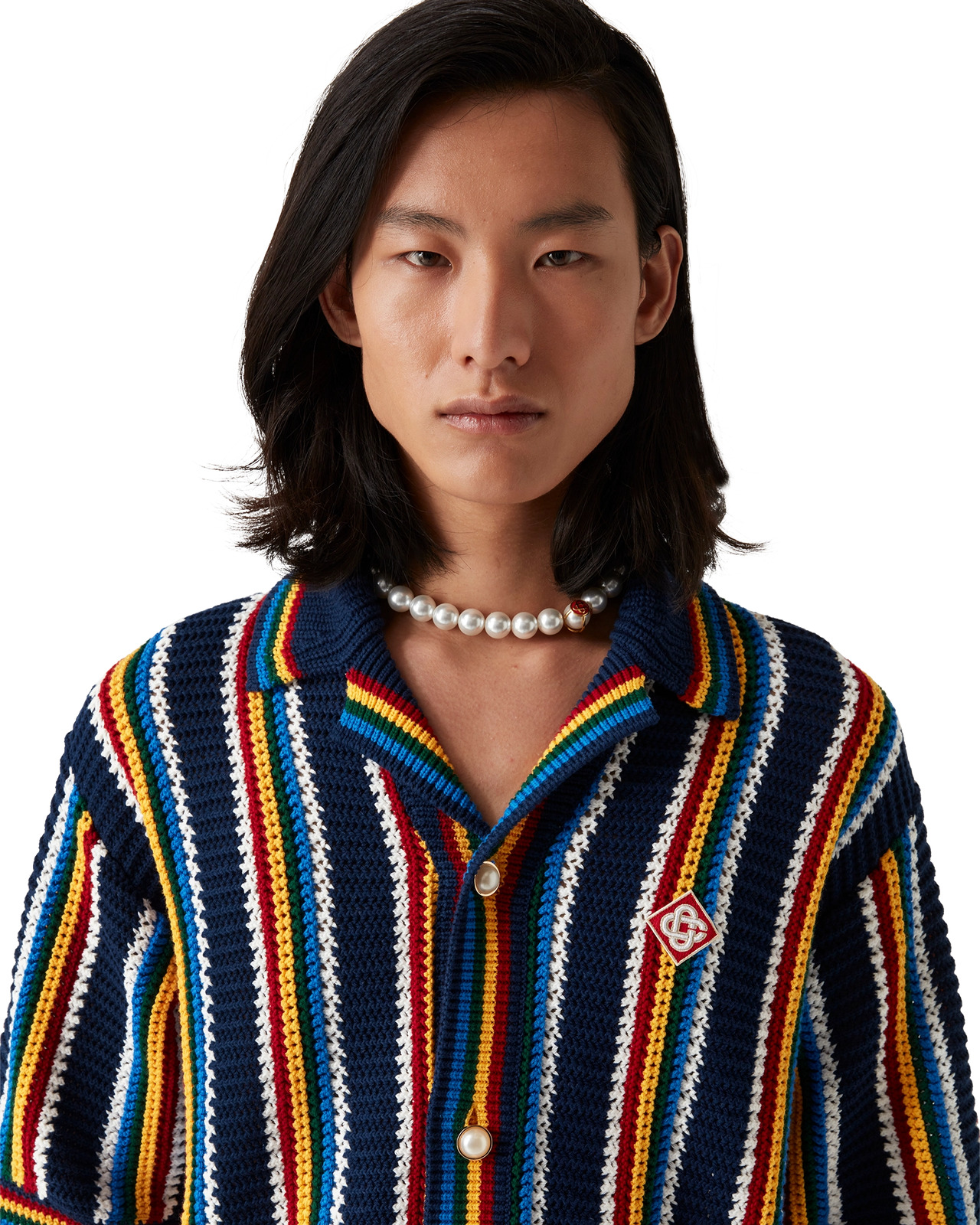 Crochet Stripe Shirt | Casablanca Paris - 5