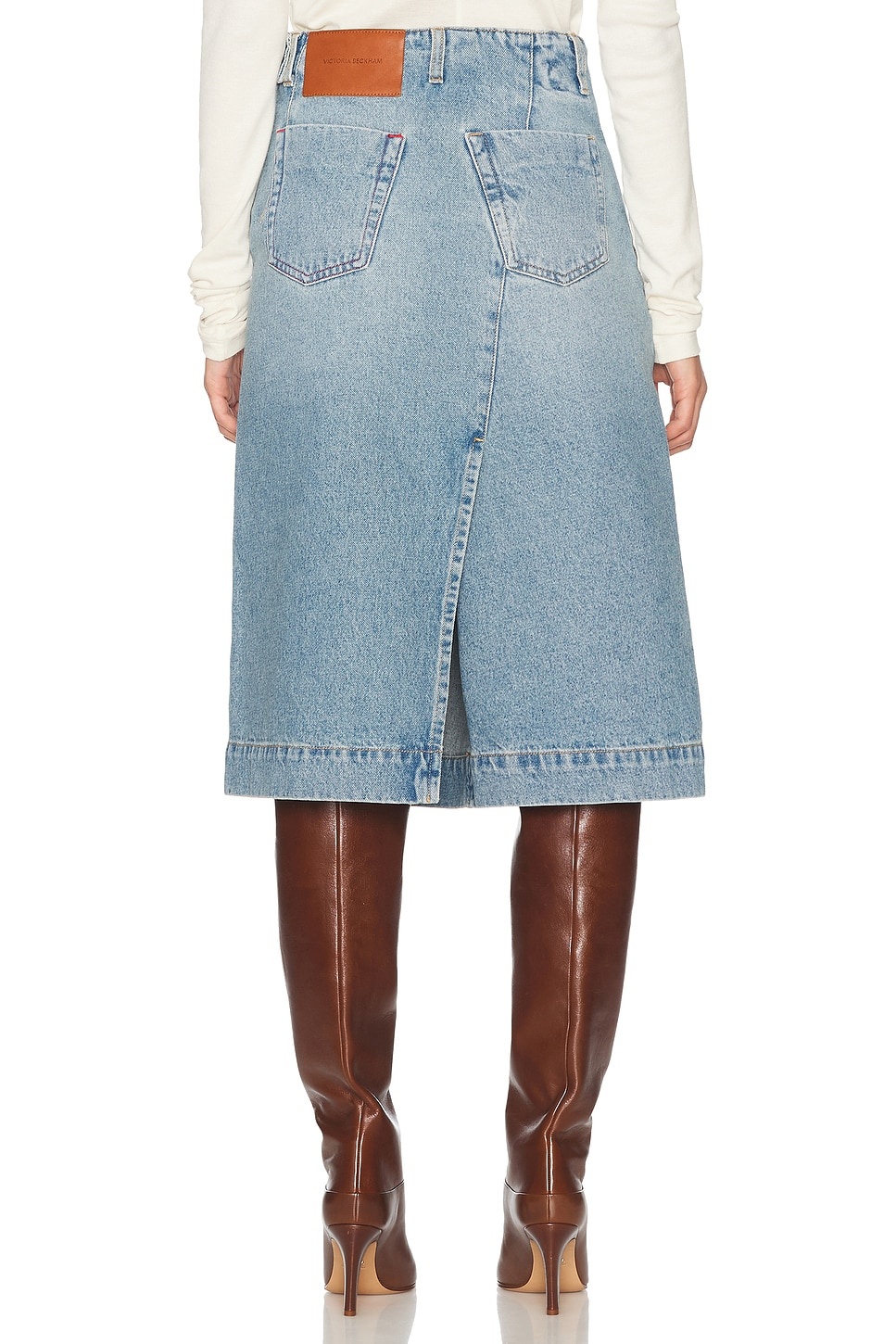 Denim Wrap Detail Skirt - 4
