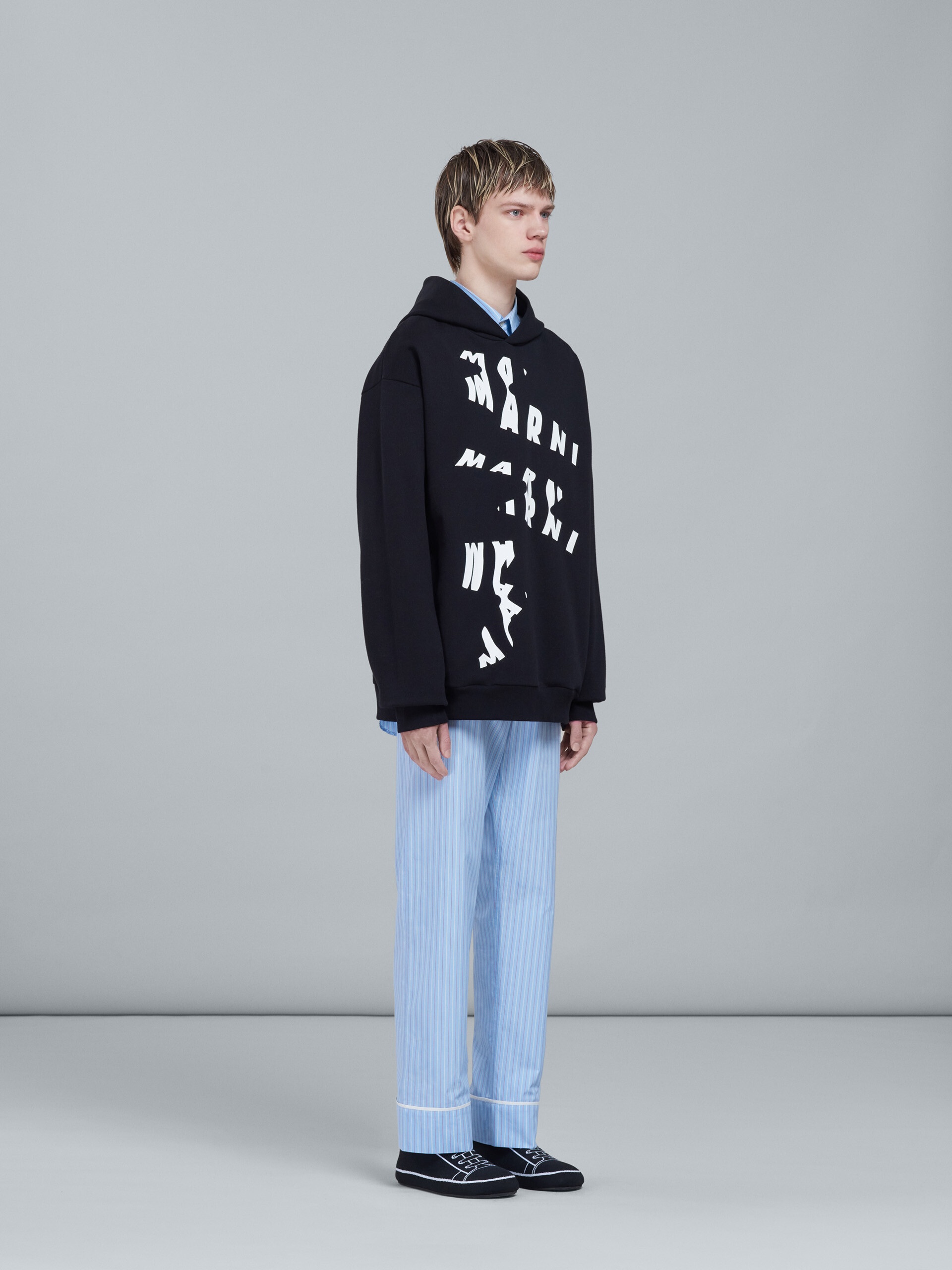 SCANNED LOGO PRINT HOODED SWEATSHIRT - 5