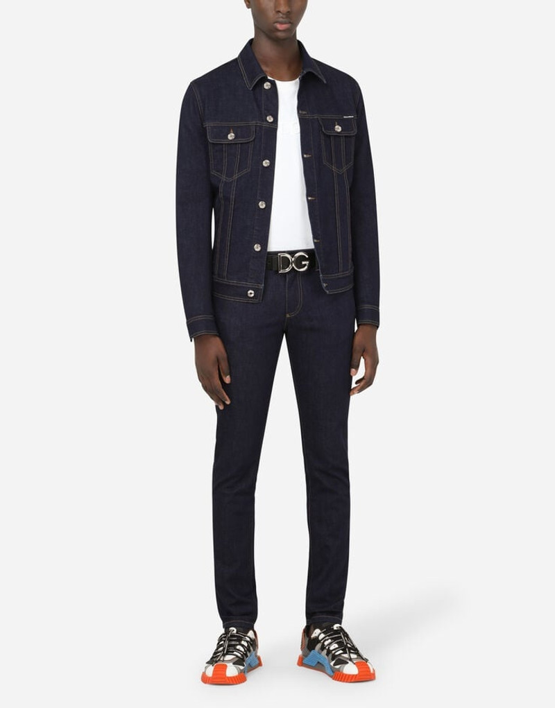 Dolce & Gabbana Blue skinny stretch denim jeans with DG logo outlook