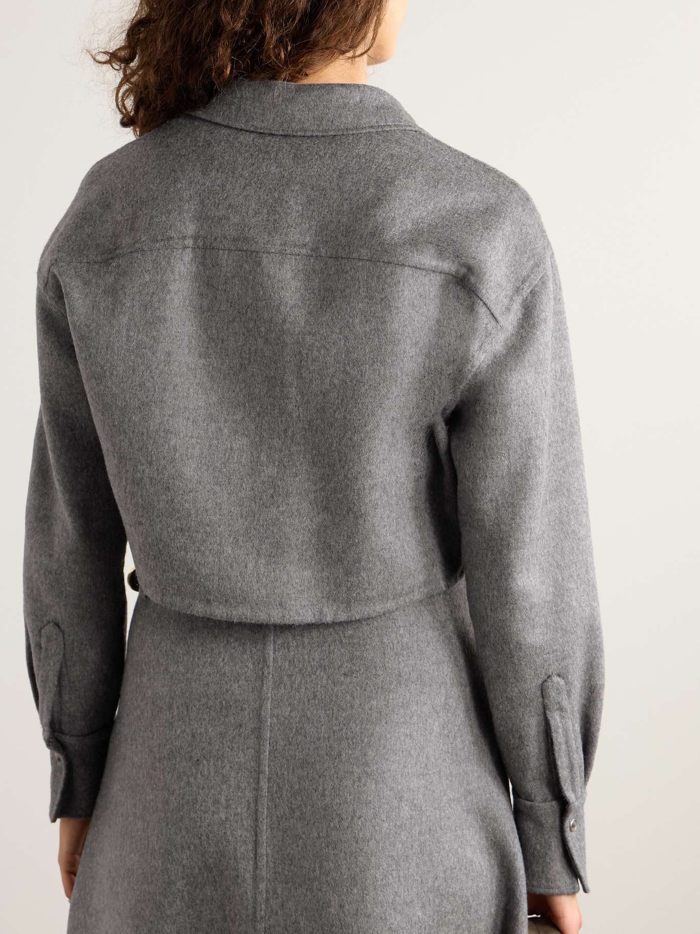 Cropped brushed-wool jacket - 4