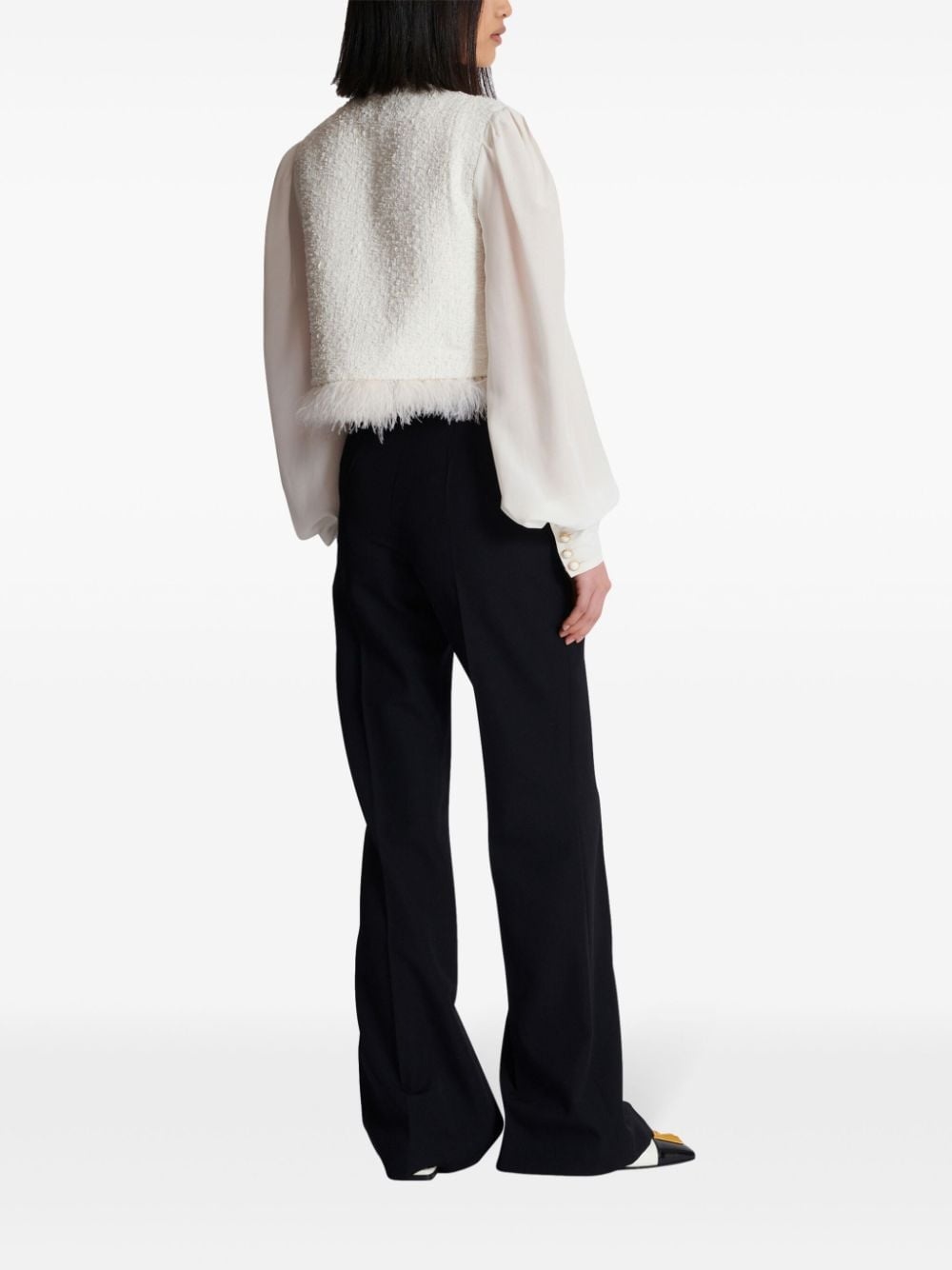panelled tweed jacket - 4