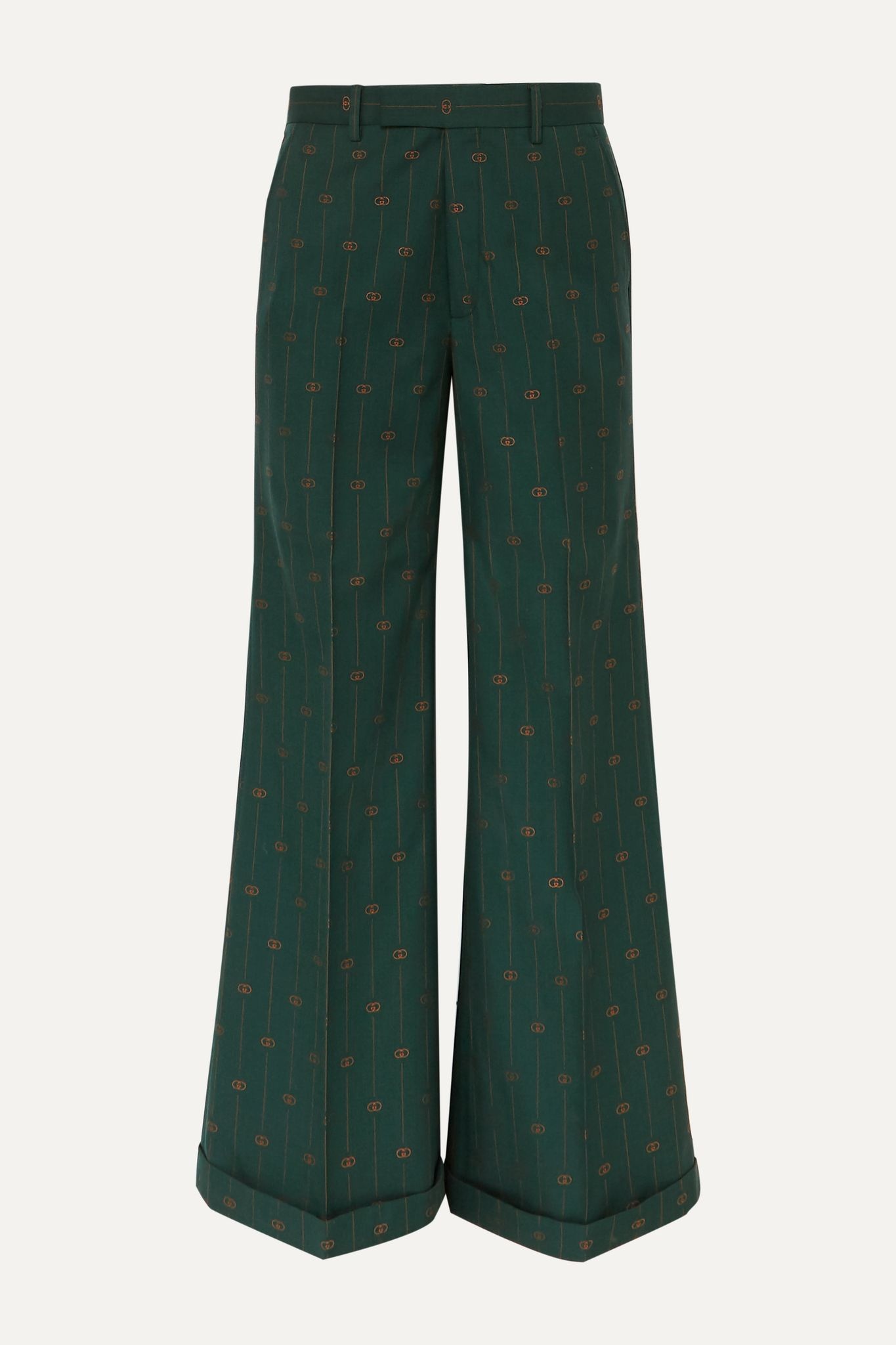 Wool-jacquard wide-leg pants - 1