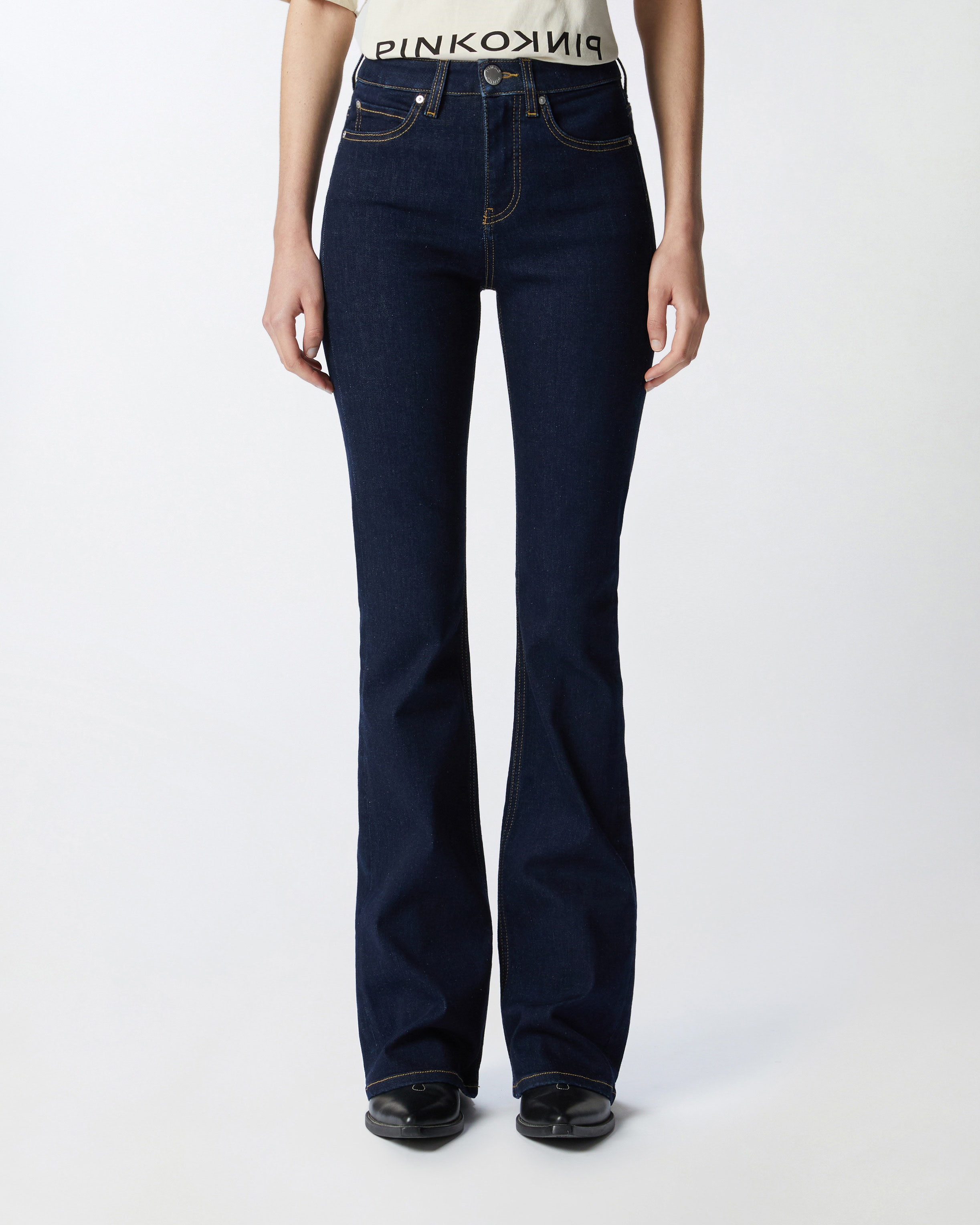 JEANS A ZAMPA DENIM SCURO - 3
