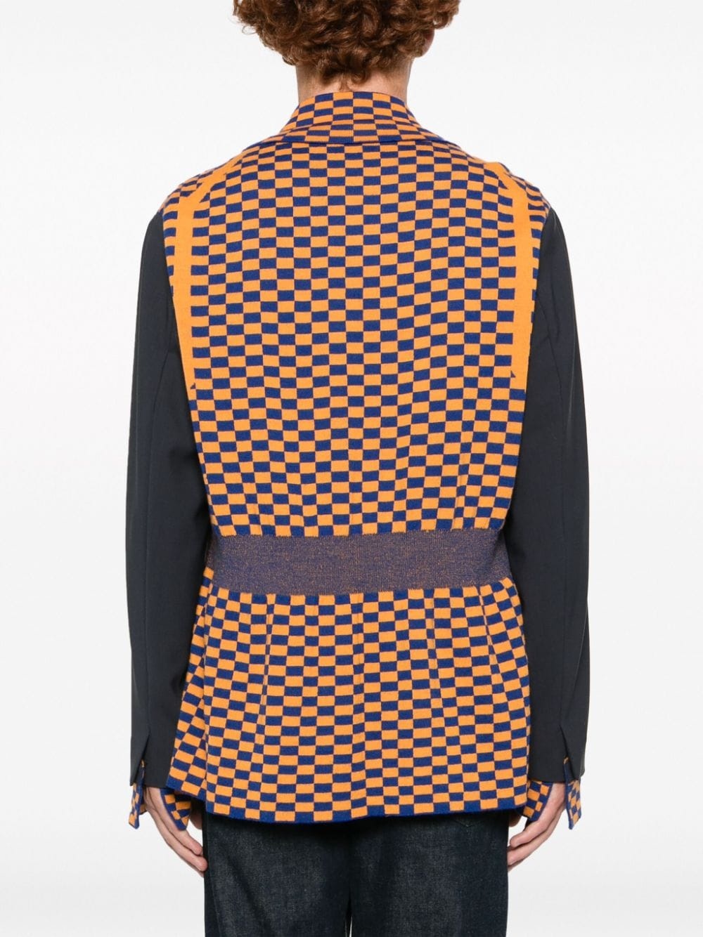 check-pattern panelled shirt jacket - 4