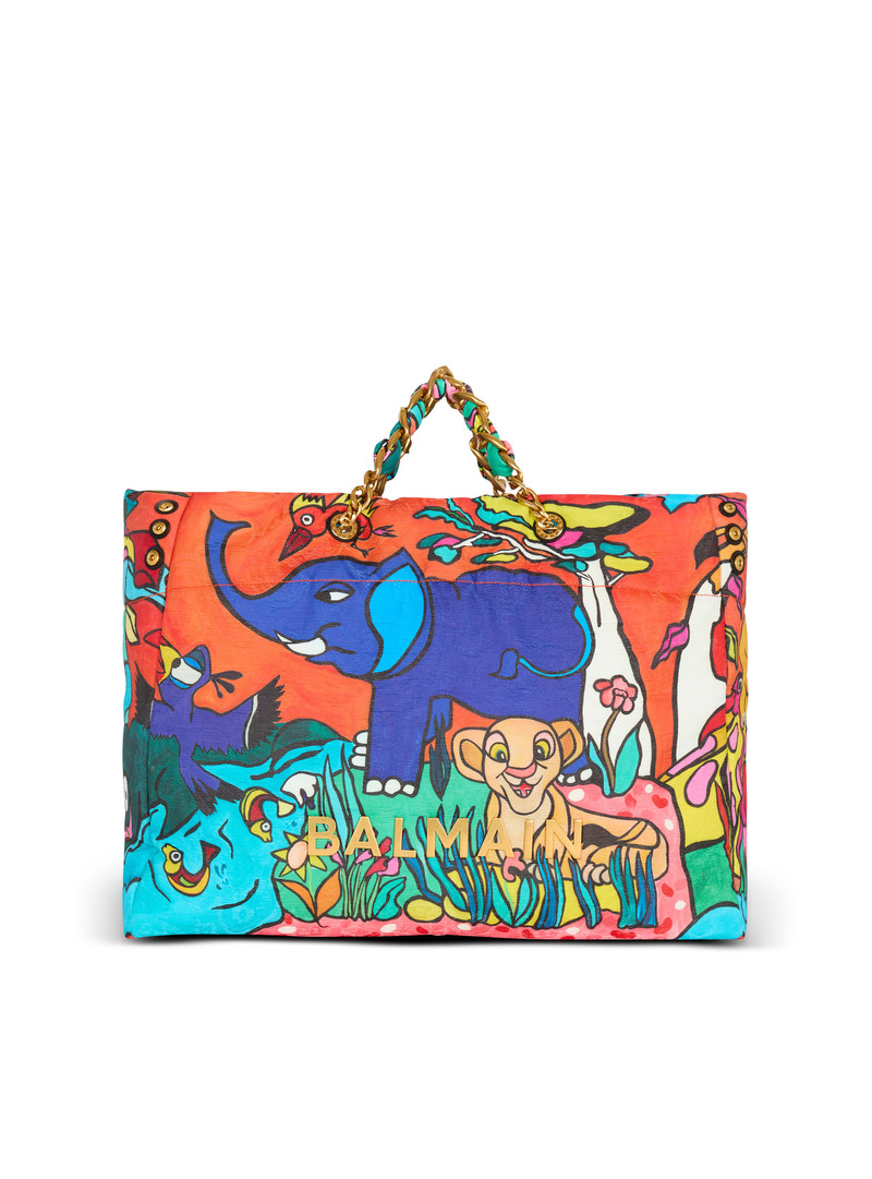 Disney x Balmain: The Lion King - 1945 Soft XXL tote bag in Enfant Précoce print 1