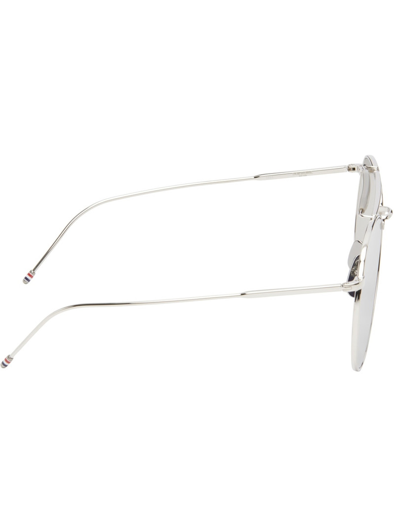 Thom Browne Silver Aviator Sunglasses outlook