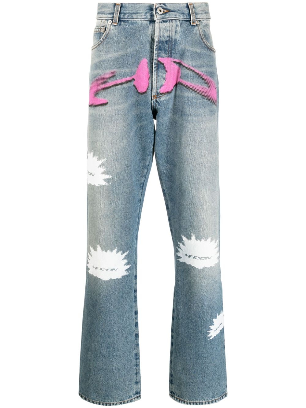 logo-print straight-leg jeans - 1