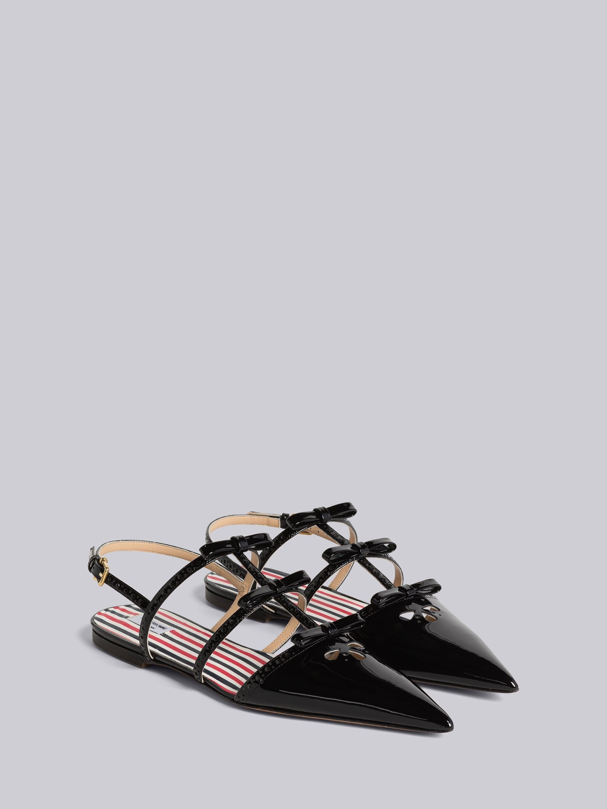 Patent Pointed Bow Slingback Flats - 3