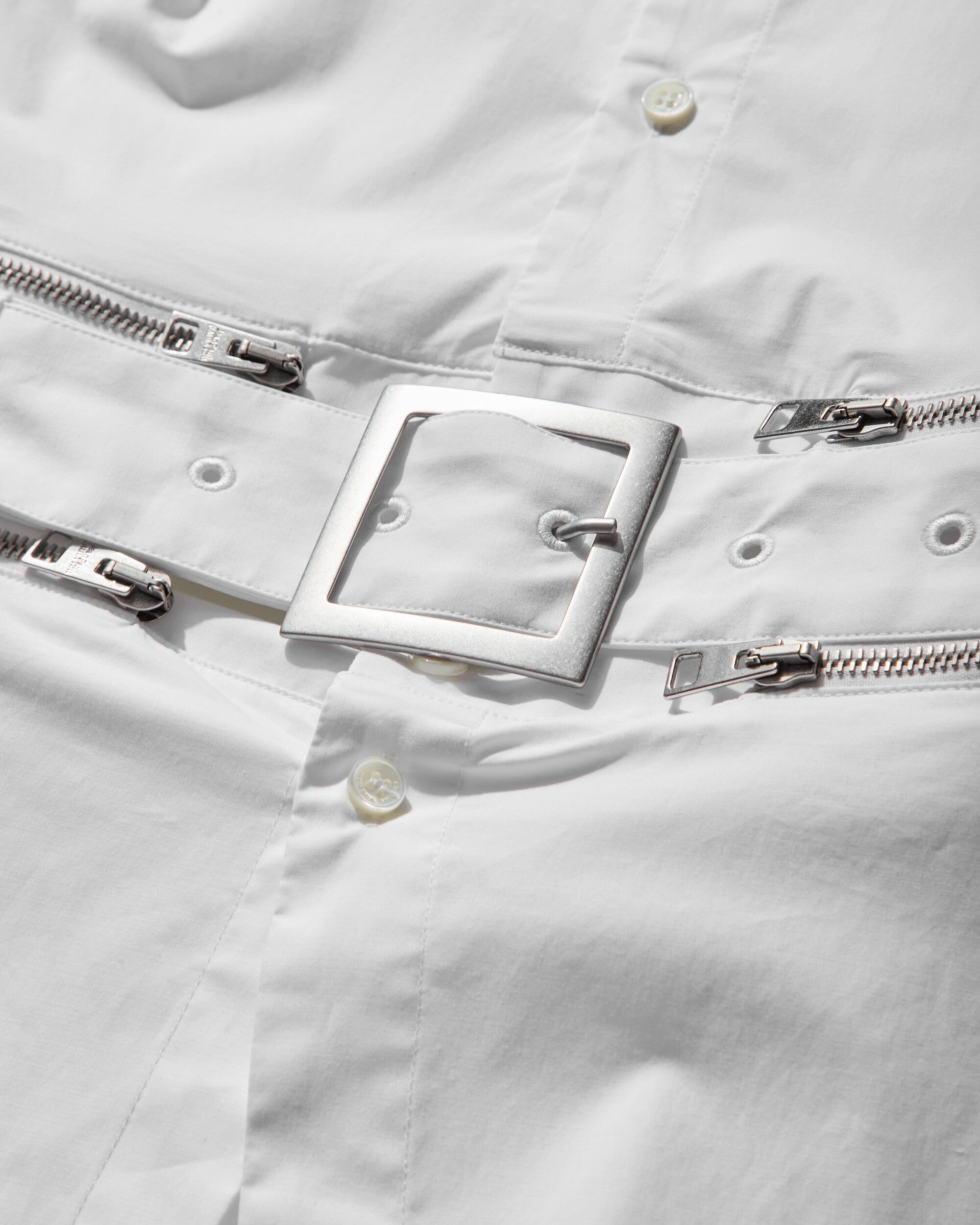 Women's Belted Shirt White - 3