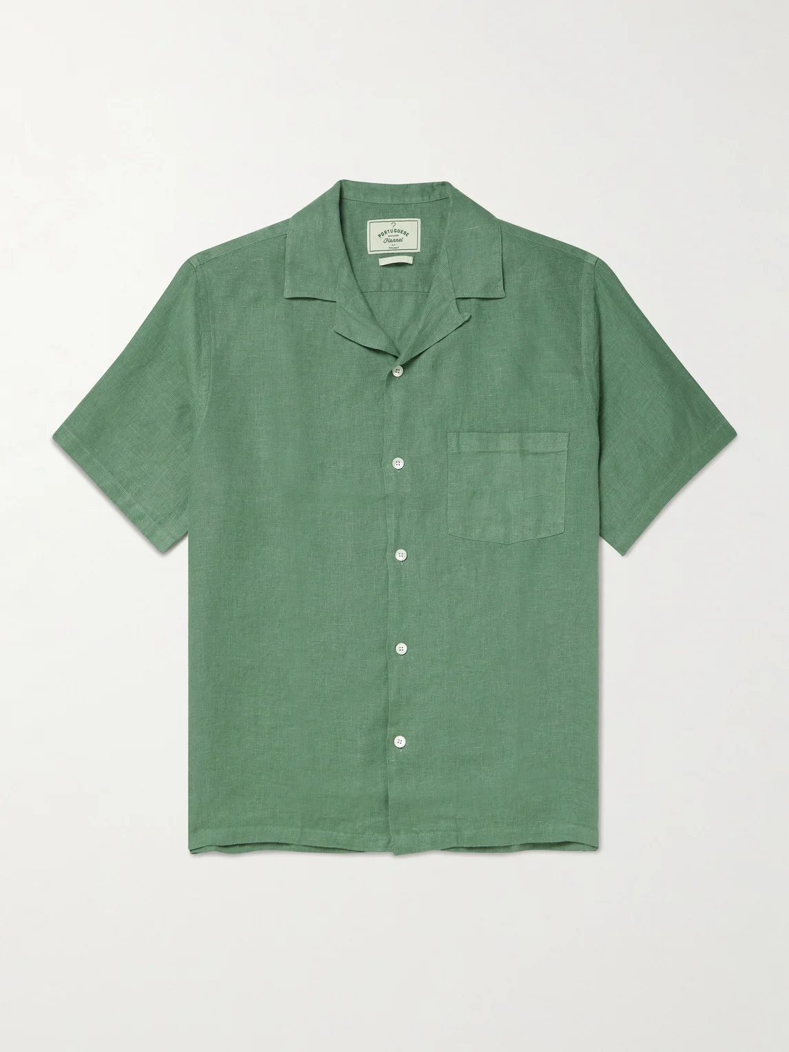 Camp-Collar Linen Shirt - 1