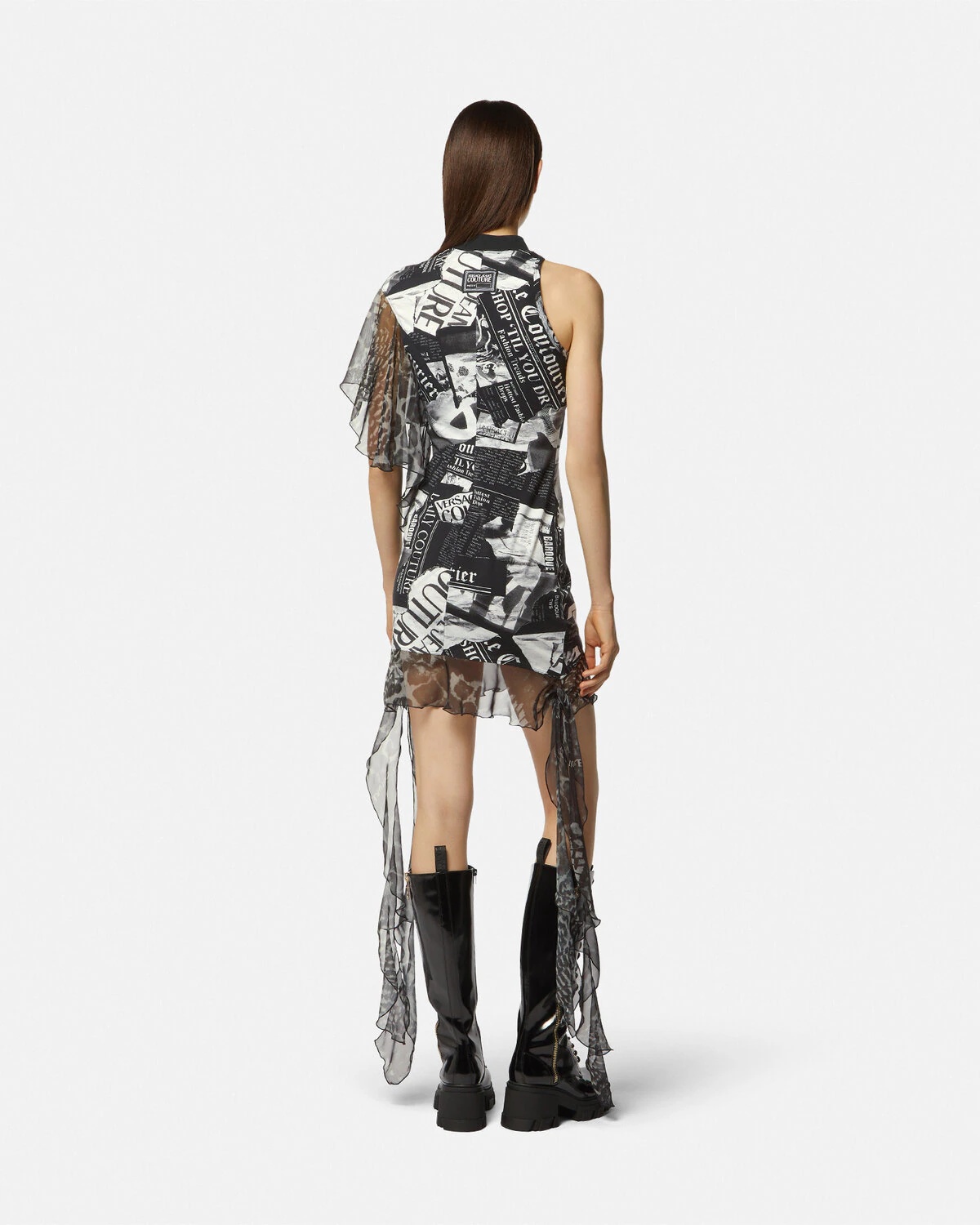 Magazine Print Mini Dress - 4
